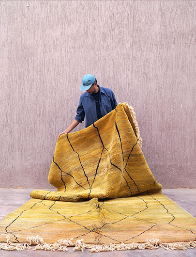 Long pile moroccan rug